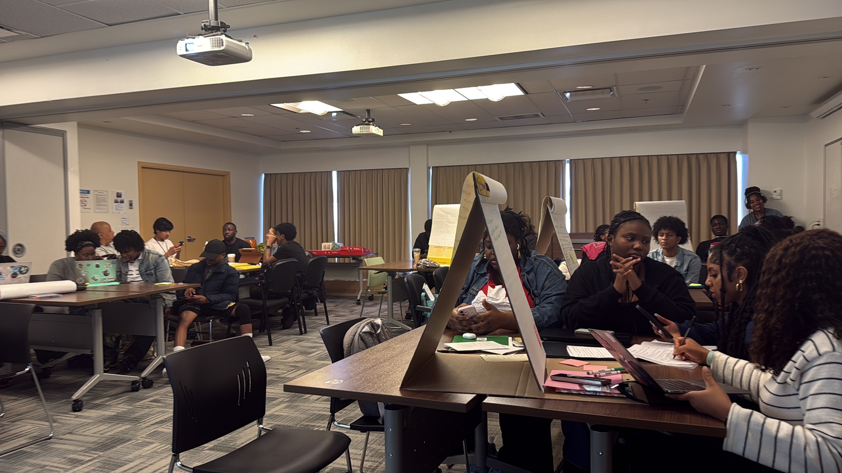 Youth discussion circle at a council meeting